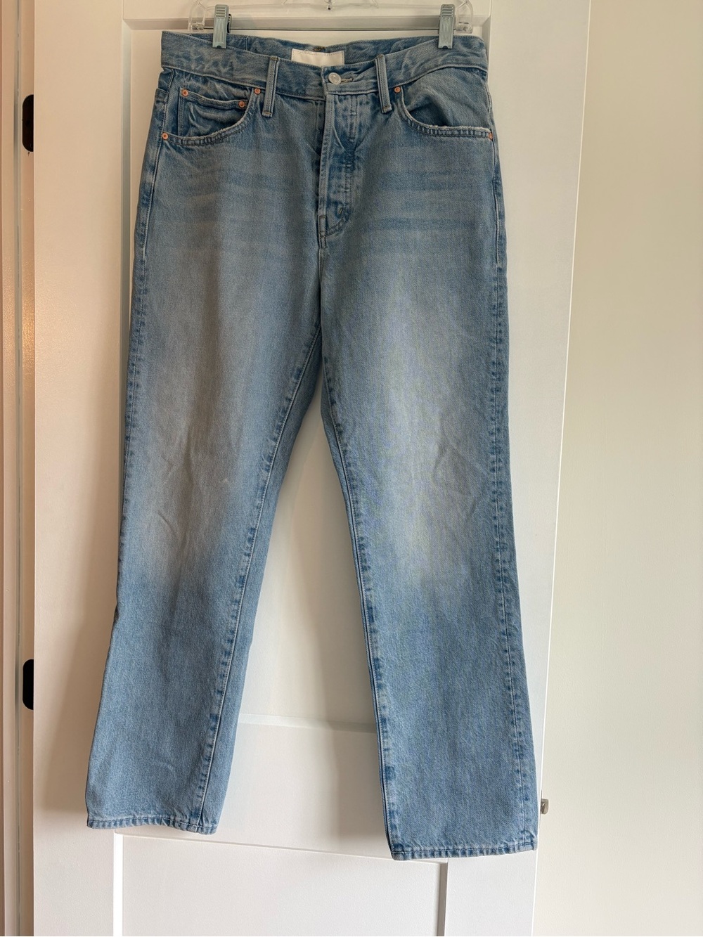 MOTHER Light Blue Straight-Leg Jeans